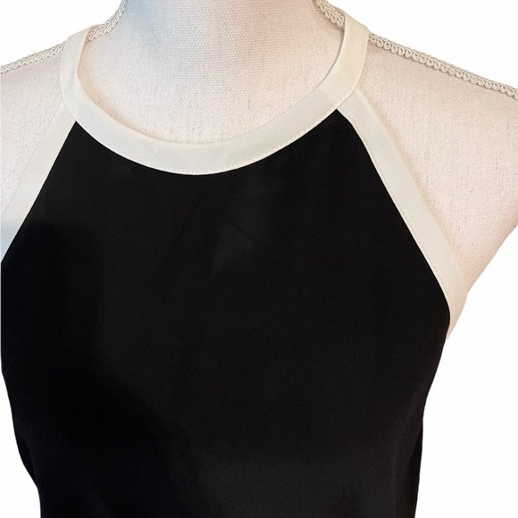 Zara Woman Black Tank with White Piping Detail - M - Picture 3 of 9